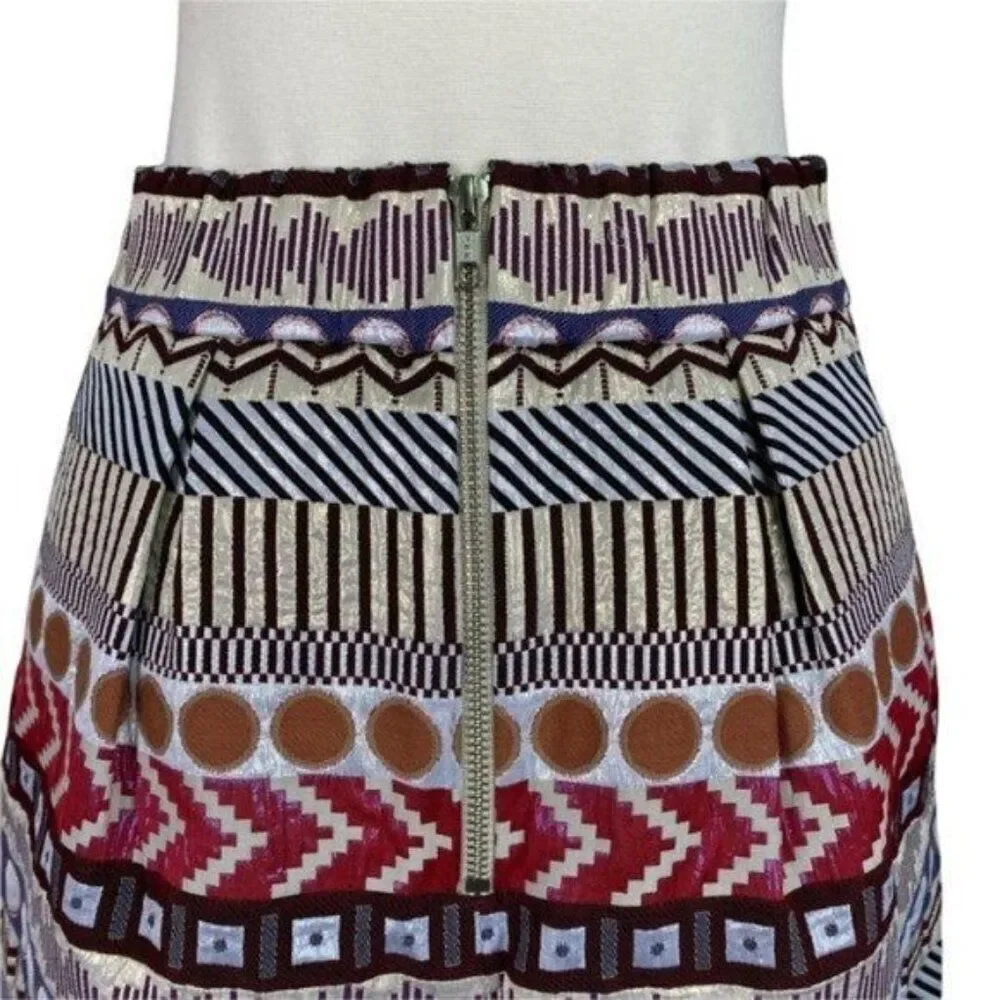 Anthropologie Nomad Metallic Geo Skirt Size 2
